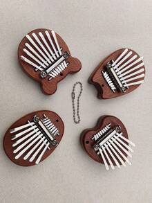 8-Note Wooden Mini Thumb Piano, 5-Finger Portable Thumb Piano Pendant, Beginner Finger Piano, Wooden Craft - Multicolor - View 8