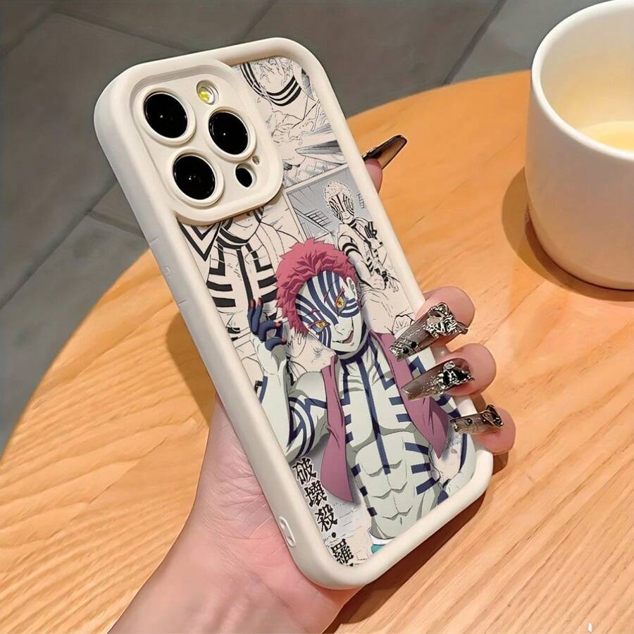 Handyhülle für den leidenschaftlichen Charakter Akaza, kompatibel mit den -Modellen 17, 16E, 16, 15, 14, 13, 12, 11 Mini, Pro, Max, Air, X, XR, XSMAX, 8 und 7 Plus, mit einer weichen TPU-Rückabdeckung, die vor Stürzen schützt. - Schwarz - Übersicht 1