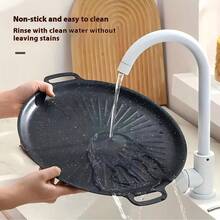 Round Cast Iron Baking Pan, Portable Outdoor Camping Grill, Electromagnetic, Korean Style, Non-Stick, Fast Heat Conduction, No Power Source Required - Multicolor - View 9