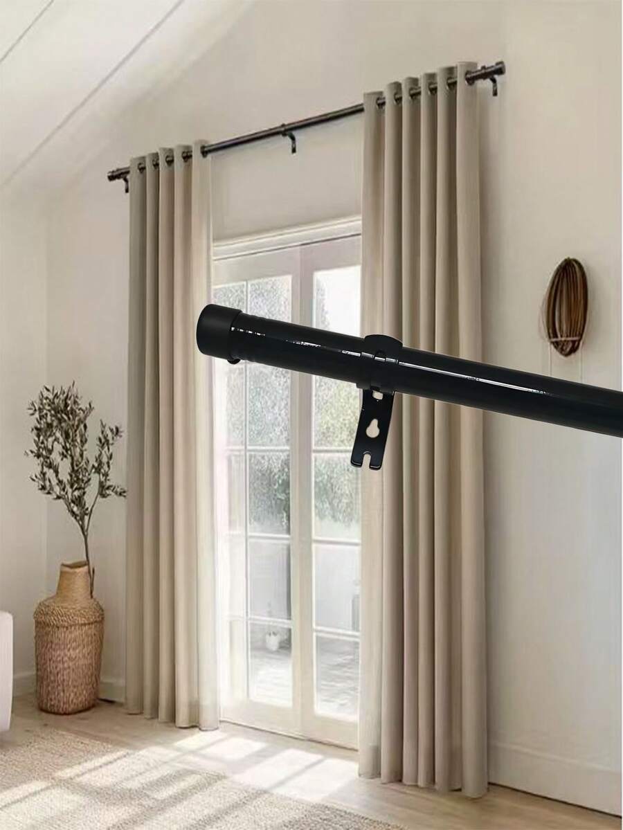 Curtain Rods 32-157Inch, 0.98" Heavy Duty Adjustable Curtain Rod For Windows, Black Extra Long Window Treatment Rod, Modern Design, Easy Installation - Multicolor - View 1