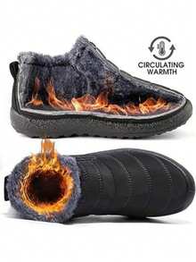 FZY 2026 Winter New Style Plush Thickened Warm Women's Snow Boots Soft-Soled Non-Slip Women's Outdoor Sports Shoes Outdoor Play Commuter All-Match Women's Shoes Multi-Color Optional,Winter Clothes For Women Essential Boots,Wearing Fashionable Black Boots OnValentine's Day,Valentine's Day -Themed Boots,EdgyElongate Women's Boots,Black Snow Boots - Suitable Boots For Brides To Wear At Weddings - màu đen - Xem 6