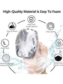 4pcs Silicone Back Scrubber And Soft Bath Glove Set, Exfoliating Body Scraper And Super Foaming Shower Brush Combo, Rich Foam Body Cleansing Tool