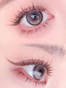 120片自然逼真簇状假睫毛，无需胶水，日常佩戴，淡妆，公主卡通风格，分段式下垂三段式逼真睫毛（随机底部卡片）