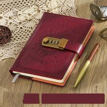 Unisex Lockable Diary Notebook, A5 Size, 240 Pages, Lockable, Replaceable Leather Notebook Inner Core (8.5 * 5.9 Inches) - A5 - View 8