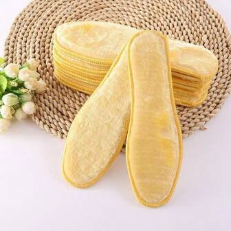 10pcs Women & Kids Comfortable Wool Lining Insoles, Thick Winter Heattech Deodorizing Filter Padded Insoles For Sneakers, Skateboard Shoes, Vintage Shoes, Casual Shoes, Sports Shoes, Shoes For Men, Teens, Autumn/Winter