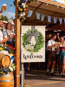 One Farmhouse-Style Country Welcome Garden Flag (Flagpole Not Included). This Welcome Flag Is Perfect For Decorating Your Front Porch, Backyard Garden, Spring Patio Party, Fall Harvest Party, Or Year-Round Entrance Decoration, Infusing Your Space With A Warm And Inviting Country Charm To Welcome Every Guest. - Multicolor - View 4