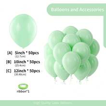 50/125Pcs Matte Thickened Light Green Latex Balloon Arch Garland Kit, 5/10/12/18 Inch Multi Size Helium Round Balloons, Decor For Birthday, BabyShower, Gender Reveal, Graduation, Wedding Anniversary, Carnival Party Supplies - Light Green - View 4