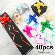 40/100/200 piezas - Cintas con lazos de colores aleatorios con bordes dorados, decoraciones de fiesta, suministros para envolver regalos