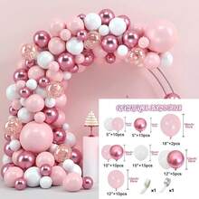 Conjunto de Decoración de Globos para Fiesta Paquete de Cadena de Globos Decoración de Fiesta de Cumpleaños Arreglo de Festival Conjunto de Combinación de Guirnalda de Globos - Conjunto rosa TC-9 - Ver 2
