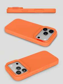 2.0毫米厚液态硅胶手机壳，兼容苹果17、16、15、14、13、12、11 Pro Max和三星Galaxy S24U、S23、S22、S25系列，全包式保护套 - 橘色 - 查看 7