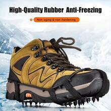 Heavy-Duty 24-Tooth Anti-Slip Ice Cleats With Adjustable Traction System - Suitable For Grip On Snow And Ice, Winter Anti-Slip Spikes, Strong Load-Bearing Capacity - Black/Gray (Compatible With Sneakers, Boots, Crampons), Ice Anti-Slip Spikes, Boot Ice Cleats, Snow Boot Spikes, Winter Boot Spikes, Anti-Slip Ice Cleats, Snow Anti-Slip Spikes