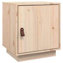 Stolik nocny vidaXL 40x34x45 cm z litej sosny - Czarne - Zobacz 2