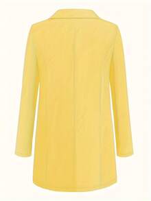 新款欧美时尚休闲西装外套，翻领修身开衫夹克，女士春秋季款 - 黃色-1 - 查看 2