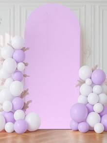 1pc 80*180cm Elastic Arch Backdrop Cover, Beige/Ivory/Light Pink Party Backdrop Cloth, Wedding Arch Cover, Wedding Party Arch Cloth Panel, Backdrop Decor, Suitable For Birthday, Party, Bridal Shower, Gender Reveal, Garden Outdoor Ceremony, Holiday Gift, Back To School, Washable And Reusable (Arch Stand Not Included) - Multicolor - View 9
