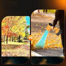 Soplador de Hojas Inalámbrico con 2 Baterías y Cargador, Portátil Ligero de Mano para Jardín Mexicano, Patio, Coche, Nieve y Taller/Soplador Eléctrico Inalámbrico Portátil Ligero, Ideal para Mantenimiento de Jardines en México, Limpieza de Patio, Coche y Taller - Amarillo - Ver 5