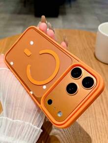 1pc Magnetic Acrylic 2-In-1 Thick & Skin-Friendly Phone Case, Suitable For IPhone 17/17 Air/17 Pro/17 Pro Max/16 Pro Max/16/16 Pro/16 Plus/15/15 Pro Max/15 Pro/11/12/13/14 Pro Max/11 Pro/11 Pro Max/12 Pro/12 Pro Max/13 Pro/13 Pro Max/14 Pro/14 Pro Max/XR, Creative Design - Orange - View 7