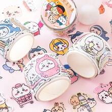 1张卡通环绕日式软可爱纸拼贴胶带DIY手账贴纸材料装饰棒卡通日式，学生礼物，奖励礼物，超可爱高档礼物送朋友，情人节礼物，广告礼品，情侣款，高档礼物[随机款] - 彩色 - 查看 5