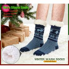 TendenciaBSTcentelha Calcetines para hombre con forro polar cálido, suela antideslizante, calcetines de Navidad para inviernoCalidad premium - Rombo a - Ver 11