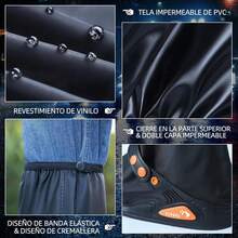 Cubrezapatos Impermeable, Cubierta del Zapato con Bandas Reflectantes para Hombres Mujeres, Reutilizable Protector de Zapatos para Motocicleta y Ciclismo con Suela Antideslizante - Corto - Ver 3