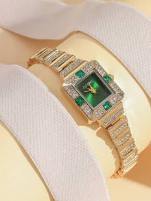 1 Đồng hồ thạch anh mặt số kim cương tối giản, dây thép, thích hợp làm quà tặng sinh nhật, Halloween, ngày độc thân - Nhiều màu - Xem 4