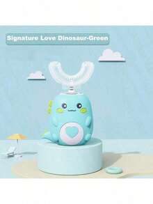 1pc Kids U-Shaped Electric Toothbrush With 1 Brush Head (Battery Capacity: 150mAh), 5 Modes, Automatic 360° Cleaning, Gentle Vibration, Cartoon Dinosaur Pattern, IPX7 Waterproof Design, Making Bath Time Fun And Protecting Gums, Ideal Christmas Gift - Multicolor - View 16