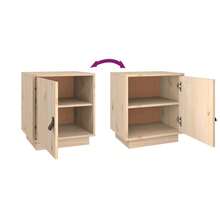 Stolik nocny vidaXL 40x34x45 cm z litej sosny - Czarne - Zobacz 9