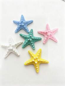 5 piezas de decoración de estrella de mar de resina grande, adecuada para accesorios de fotografía y adornos de escritorio - Multicolor - Ver 2
