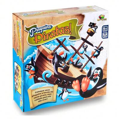 BRINQUEDO DE CRIANÇA NAVIO PINGUIM EQUILIBRIO CAIU PERDEU EMPILHAMENTO JOGO INTERATIVO MESA TABULEIRO EDUCATIVO INFANTIL