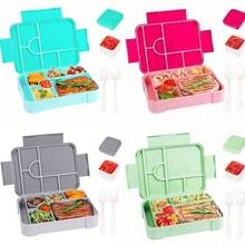 1pc Divided Sealed Fruit Box Salad Box, Work Microwave Oven Heating Bento Box, Lunch Box With Compartments, Bento Box, Leak-Proof Lunch Box, Snack Box, Suitable For Work And Travel(Stickers Need To Be Purchased Separately) - Multicolor - View 5