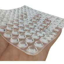 200 Und Protetor Batente 4mm Altura Gota Silicone Adesivo - Transparente - Visão 2