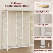 10 Fabric Drawers | Textured Storage Organizer With Natural Wood Finish - Default - View 7