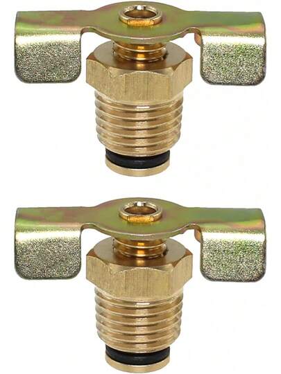 2 válvulas de aire NPT de 1/4 pulgadas, válvula de drenaje de compresor de aire, válvula de latón tipo ala adaptador para tanque de almacenamiento de gas, tanque de almacenamiento de agua,