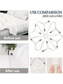 1pc/2pcs Adjustable Elastic 12 Clips Fixed Bed Sheet Holder Mattress Clip Fasteners Cover Blankets Grippers Fixing Non-Slip Strap - Multicolor - View 7