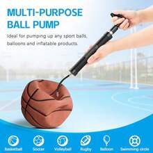 Sports Ball Pump Cloudgree 10 Inches Air Pump Inflator Kit With Needle Nozzle And Extension Hose For Soccer Football Volleyball Water Polo Rugby Exercise Sports Ball Balloon Swim Inflatables - Black - View 6