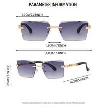 1 pièce Lunettes de mode sans monture rétro, lunettes décoratives classiques polyvalentes de mode - Multicolore - Voir 3