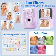 Kids Digital Camera With Instant Photo Printing - 8X Optical Zoom, 1080P HD Video, Built-In Flash, 4 Rolls Of Color Photo Paper (Red/Blue/Orange/Green), Portable And Easy To Use, Best Gift For Holidays And Special Occasions (Christmas, Birthday, New Year) - Multicolor - View 4