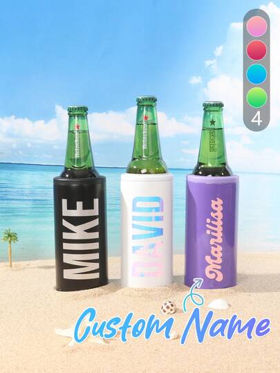 1 pieza Manga personalizada de acero inoxidable - Vaso aislado de 12 onzas con nombre grabado, adecuado para deportes al aire libre, camping, regalos de boda, regalos del Día de San Valentín, regalos para padrinos de boda, regalos del Día del Padre, funda para botella de agua, disponible en varios colores