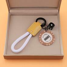 Llavero con colgante de ficha de póquer de aleación de zinc de unicolor y casual, decoración colgante de mochila de varios aros, regalo de alta gama para parejas, instalación DIY - Multicolor - Ver 2