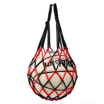 1pc Portable Hanging Sports Ball Storage Bag | Basketball Net Bag, Volleyball Football Mesh Holder | Single Ball Carry Organizer For Gym, Travel, Training Multifunctional Nylon Accessory (Multiple Colors, Boho Style)