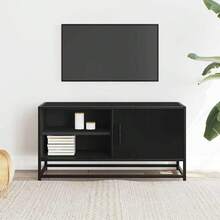 Meuble TV vidaXL, noir, 80 x 34,5 x 40 cm, bois et métal - Camel - Voir 3