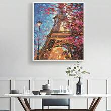 Pintar por Numeros para Adultos, Paint by Numbers 40 * 50cm, Kits de Pintura Pinta por Numero, con Lienzo para Pintar, Pinturas Acrlicas, 3 Pinceles, cuadros para pintar para Adultos y Nios Art dco, rojo - azul + Art déco - Ver 6