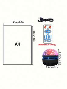 LED Water Wave/Aurora Projection Night Light, USB Powered With Remote Control, RGB Water Wave Effect, Perfect For Bedroom, Party, Travel And Home Decor - Multi-color light - View 4