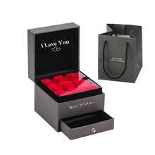 9 Roses Gift Box Acrylic Flower Necklace Jewelry Box For Girlfriend Mom 2023 Hot   Romantic Christmas Gift - Black - View 2