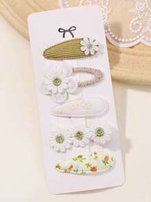 5pcs/Set Cute Fangirl Printed Alloy Hair Clips Hair Accessories For Girls