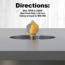 FivePears - Broca de ranurado en V de 90 grados de diámetro de corte de 1/2 pulgadas - 60 grados - 1/2 de diámetro - 1/4 de pulgada - Ver 10