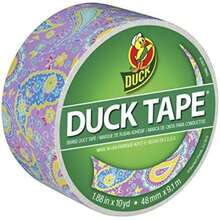 Duck Brand 280410 , Cinta Adhesiva Impresa(Púrpura Paisley Rollo individual) - Multicolor - Ver 2