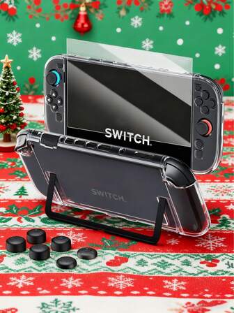 Switch 2 Protective Case,Protective Cover Compatible With Switch 2 Console Slim Hollow Bracket Design Case Shock-Absorption And Anti-Scratch Cover Skin ForSwitch2,Christmas Gifts For Male/Female Friends