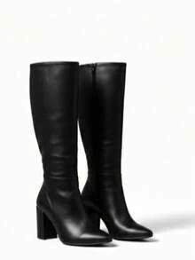 Women Mid-Calf Boots - 黑與白 - 查看 2