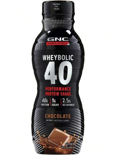 Bebida de Proteína de Rendimiento Wheybolic 40 AMP Chocolate 414 Mililitros