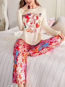 女士长袖睡衣套装 - 彩色 - 查看 1